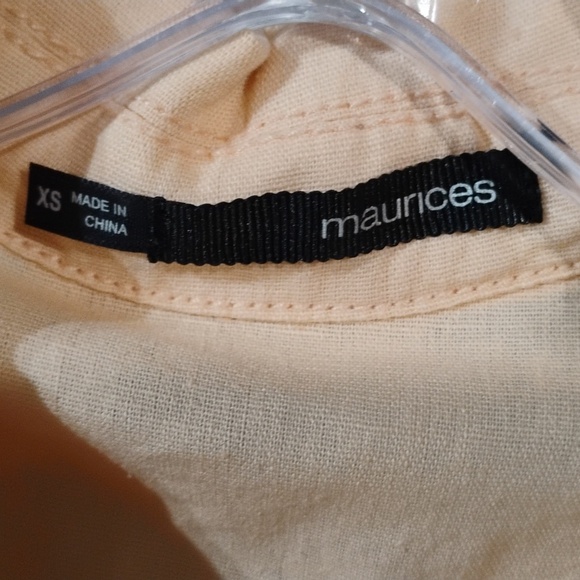 Maurices Light Peach Jean Jacket W Asymmetrical Zipper - Picture 2 of 3